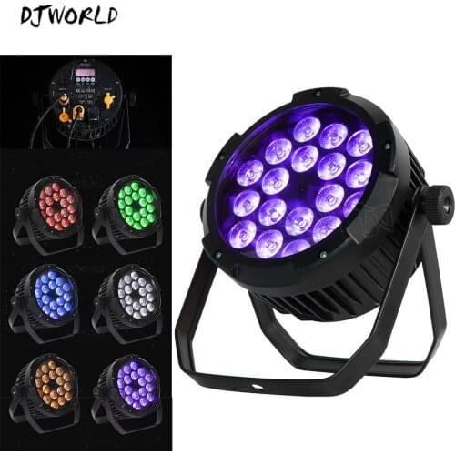 DJWORLD LED Light Source 18 Waterproof 6-in-1 Flat Cast Aluminum Par Light Suitable For Disco DJ Music Party Dance Floor Bar