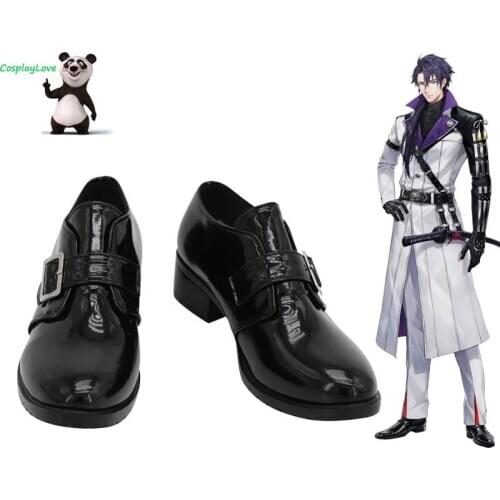 CosplayLove Touken Ranbu Online Nikkou Ichimonnji Black Shoes Cosplay Long Boots Leather Custom Made