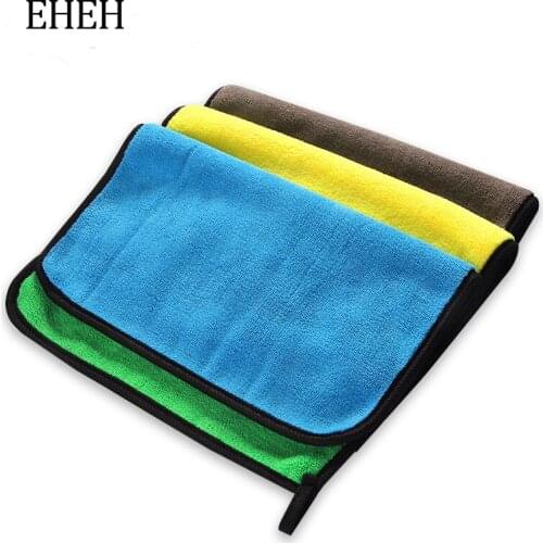 EHEH thick Microfiber cleaning Towel Kitchen Vehicle Car Glass Tables Clean Superabsorbent Double sides 1 pcs Random Color