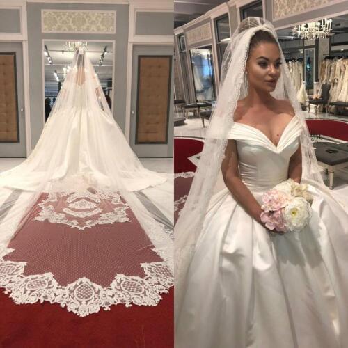 Custom Made 3/4/5 Meters Wedding Veils Long Cathedral Length White Ivory Champagne Bridal Veil with Comb Gorgeous Wedding Access
