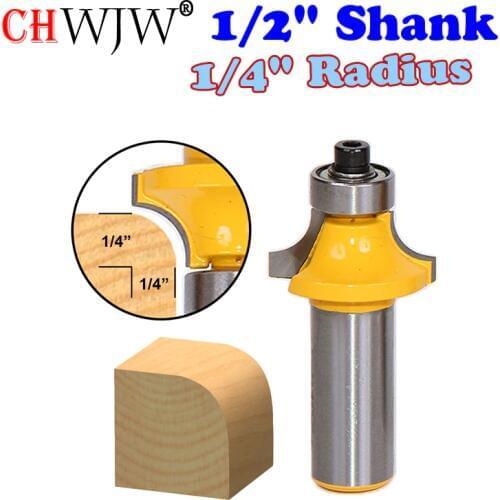 1pc 1/2" Shank High Quality Round Over Edging Router Bit - 1/4" Radius Wood Cutting Tool woodworking router bits - Chwjw