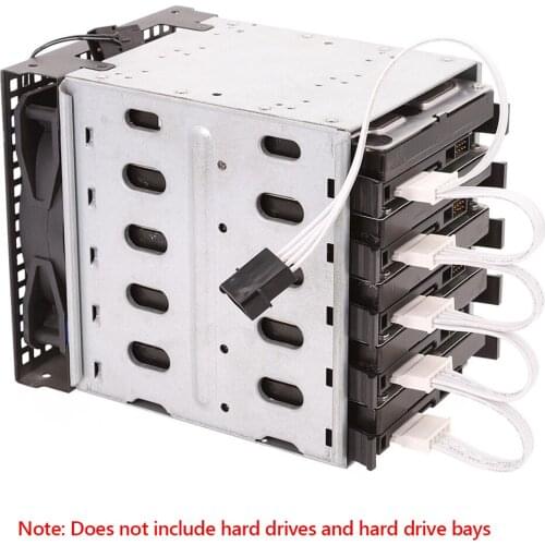 Molex 4Pin M 1 to 5 SATA 15Pin Female Hard Drive Power Supply Splitter Cable Cord for DIY PC Sever 15-pin Power Adapter 60CM