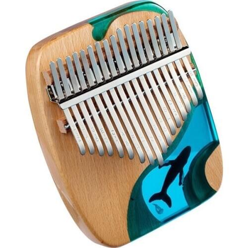 Kalimba 17 Keys Thumb Piano withTune Hammer and Study Instruction,Portable,Gift for Kids Adult Beginners Professional