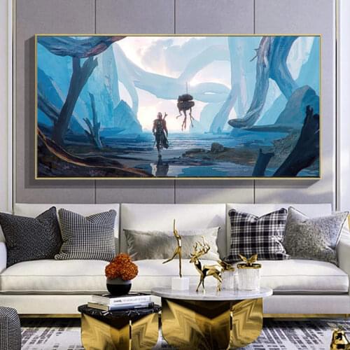 Disney Classical Movie Star Wars Yoda Canvas Painting Wall Art Character Poster Painted Prints Bedroom Home Decoration Cuadros
