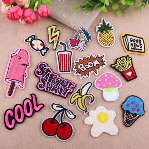 Computer embroidery patch new product DIY ice cream pineapple egg food combination patch sticker