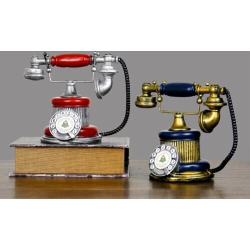 Creative Retro Old Cafe Bar Vintage Telephone Window Decoration Model Decoration Telephone Crafts For Home Decor Ornaments