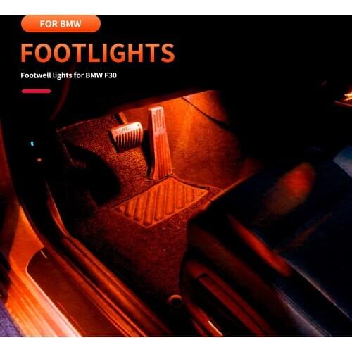 Footwell Ambient Light For BMW F10 F30 F01 F02 F20 F21 F22 F23 F25 F26 F32 F48 Car Interior Footwell Ashtray Atmosphere LED Lamp