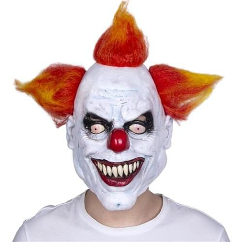 Evil Jester Latex Mask Halloween Horror Fancy Dress Party Cosplay Costume Props Scary Funny Clown Masks
