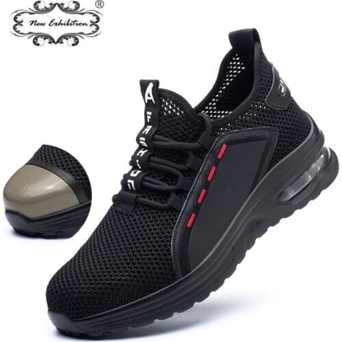 New exhibition Light Breathable Sneaker Work Safety Shoes Men Steel Toe Cap Anti-Smashing Indestructible Ryder Shoe Women Boots