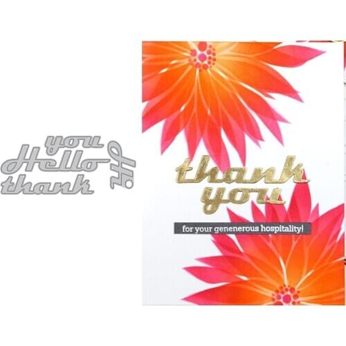 Bold Greetings HELLO THANK U HI Words Metal Cutting Dies Scrapbooking Album Paper DIY Cards Crafts Embossing Dies New 2020
