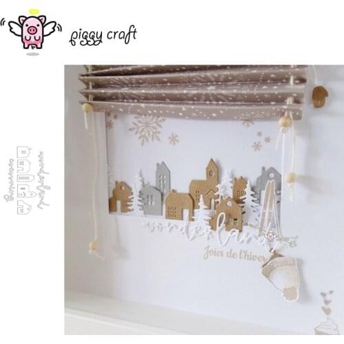 Piggy Craft metal cutting dies cut die mold House letter decoration Scrapbook paper craft knife mould blade punch stencils dies