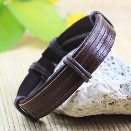 Men Braided Bracelets 6 pcs/lot Wristband ethnic tribal Rope Wrap Cuff Bangle Leather Bracelets Women Jewelry Accessories DX71