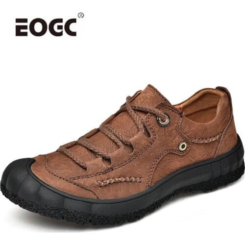 High Quality Natural Leather Men Shoes Spring Autumn Outdoor Casual Shoes Men Non-slip Flats Shoes Men