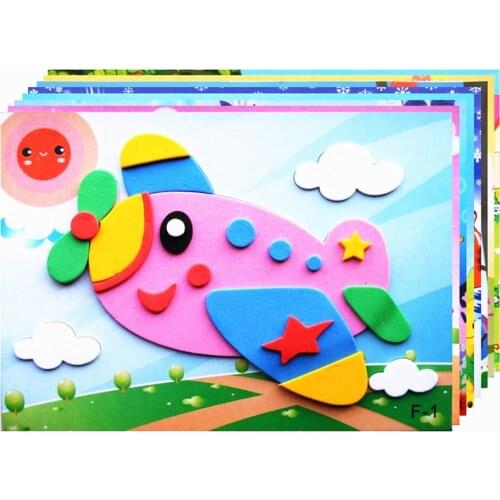 10/5Pcs 3D EVA Foam Stickers Puzzle Cartoon Animal 20 Styles DIY Handmade Early Learning Educational Toys For Children Kids Gift