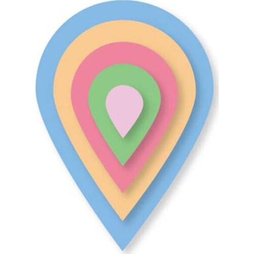 Five-piece water drop 2021 new metal cutting scrapbook embossed paper card photo album craft paper-cut cake decoration mold