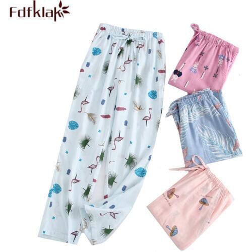 New Outerwear home pant women autumn winter sleepwear pajama pants print cotton long sleep pant ladies homewear lounge trousers