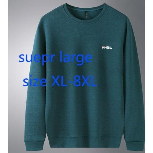 New Arrival Fashion Cotton Men Extra Large Fashionable Loose Spring Autumn O-neck Casual Hoodie Plus Size XL-4XL 5XL 6XL 7XL 8XL