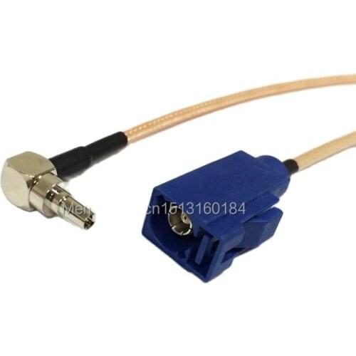 New CRC9 Male Plug Right Angle To FAKRA Connector RG316 Coaxial Cable 15CM Extension Cable Pigtail