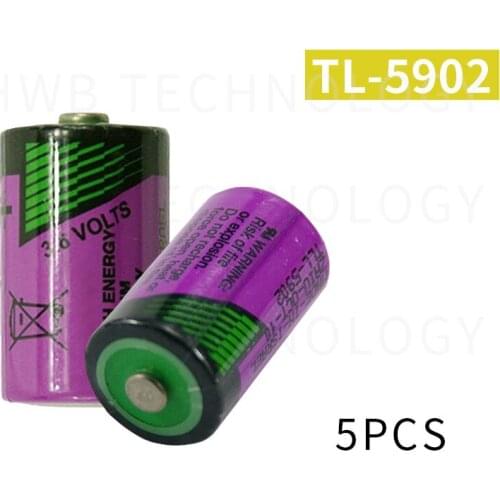 5pc Original New TADIRAN TL-5902 1/2AA ER14250 SL350 3.6V 1/2 AA PLC Lithium Battery Free Ship