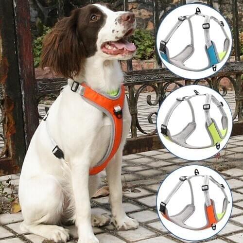 Extra Large Non-Pull Dog Pet Seat Belt Reflective Nylon Soft Mesh Waistcoat Dog Pet Harness Collar Adjustable Extra Medium Small