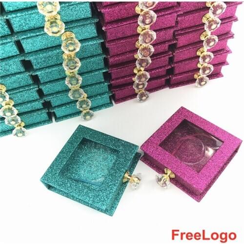 Crystal handle False Eyelash Packaging Box lash box Fake 3d Mink eyelashes Boxes Faux Cils lash make logo stickers makeup