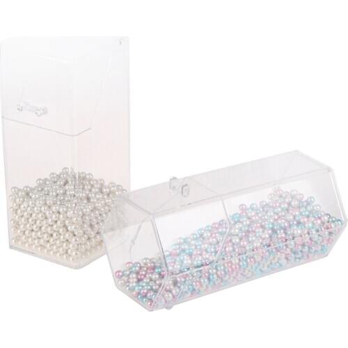 Makeup Brush Holder Transparent Acrylic Organizer With Dustproof Cover And Pearl