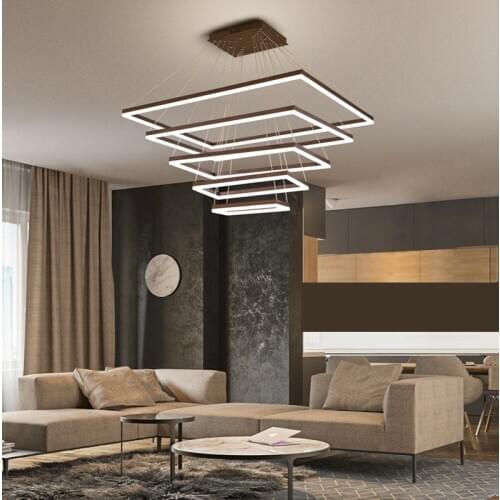 Rectangular aluminum lamp body acrylic lampshade LED chandelier Home & Commercial Lighting fixtures