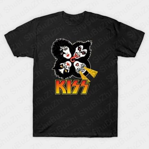 KISS Hiss Cat Parody Funny Tshirts Rock Meow Group Men T Shirt KISS Rock Roll man cotton Rock Band T-Shirt drop shipping