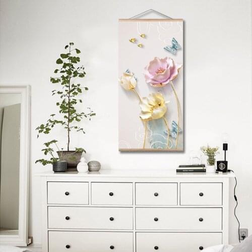 3D flower modern canvas Painting Nordic Poster Canvas Print Wall Art Painting Living Room Entrance Decoration With Frame