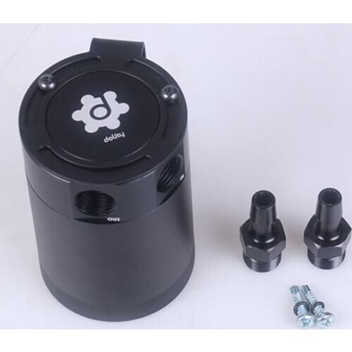Universal Billet Aluminum Baffled Oil Catch Can Tank Air-Oil Separator Black