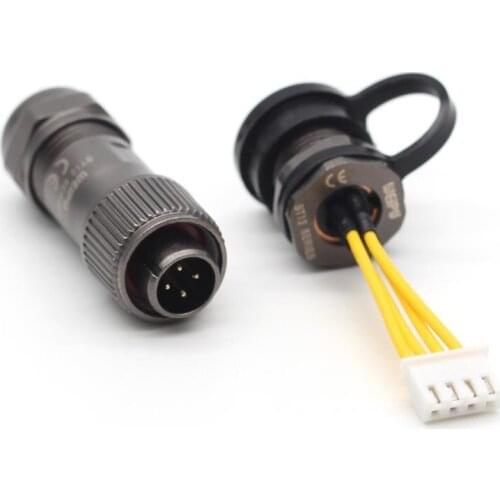 WEIPU ST12 ,Waterproof 4 pin Metal Industrial Front nut Wire Connector, Male Plug Female Socket Rated current 5A IP67