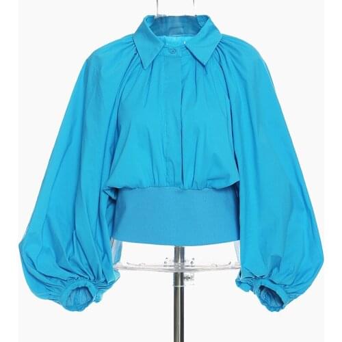 Women Vintage Cotton Blouses Long Lantren Sleeve Loose Tops Shirt 2021