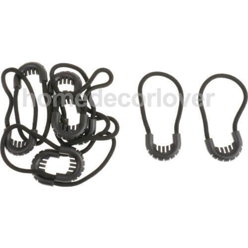 10x Zipper Pulls Cord Rope Ends Lock Zip Slider Replacement Fastener Loops For Clothing/Bags Apparel Accessories - 3 Colors