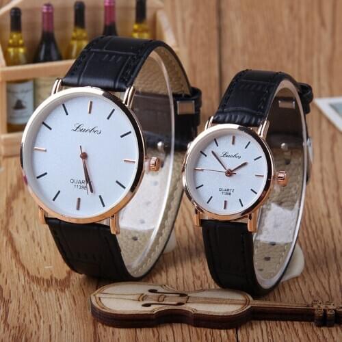2Pcs Simple Couple Watch Creative Quartz Wristwatches 2019 Mens Watches Top Brand Luxury Casual Leather Watch Clock