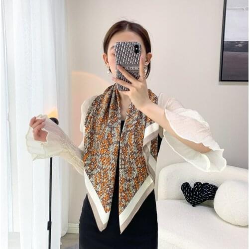 2021 new spring women scarf quality shawl silk fashion scarf headscarf beach sunscreen bag headscarf scarf 90cm*90cm