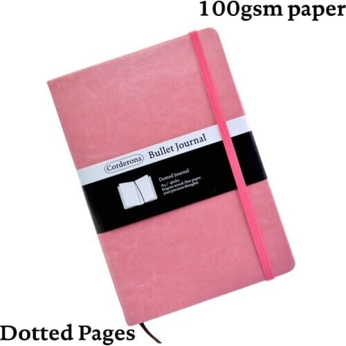 A5 Dotted Journal Hard Cover Simple Candy Color Dot Grid Bullet Notebook 100gsm Travel Planner Diary