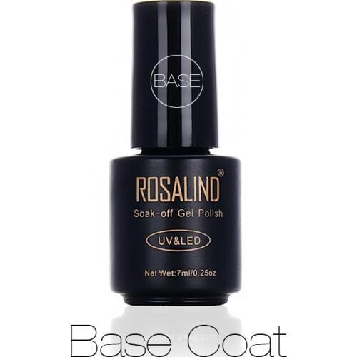 ROSALIND Gel UV 7ml Gel Polish Top Coat Soak off Gel Nail Polish Semi Vernis Permanent Nail Art Polish Multi-use Base Coat