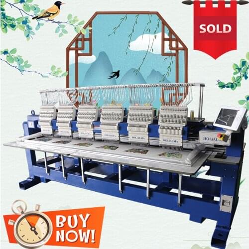 HOLiAUMA 1200 spm high speed cap t-shirt flat computer 6 head embroidery machine with cheap feiya embroidery machine price