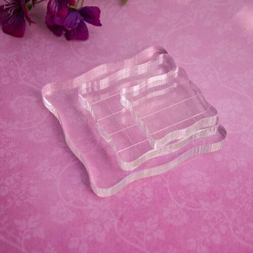 DIY Cake Tool Transparent Seal High Transparency Acrylic Stamp Block Embosser Stamp Sticky Decorating Fondant Tools Sugarcraft