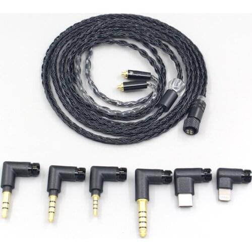 LN006965 16 Core Black OCC Awesome All In 1 Plug Earphone Cable For AKG N5005 N30 N40 MMCX Sennheiser IE300 IE900
