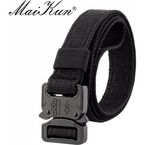 Maikun Nylon Belts for Men Army Tactical Mens Belt Metal Buckle Belt 2.5CM