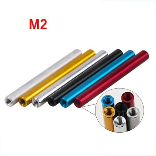 10Pcs M2 Aluminum Alloy Round Coupling Nuts Threaded Sleeve Rod Bar Stud Round Connector Nut Long Nuts