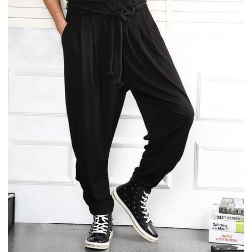 Men Clothing Harem Pants Loose Skinny Big Crotch Pants Trousers Plus Size Trousers Singer Costumes Hot 2020 Spring And Summer
