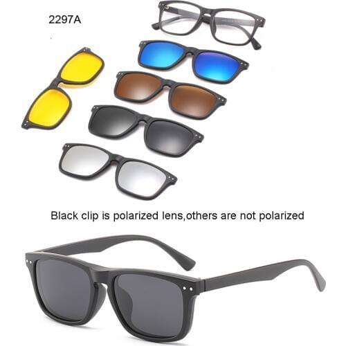5 lenes Magnet Sunglasses Clip polaroid Mirrored magnetic Sunglasses clip on glasses Men Polarized Custom Prescription Myopia