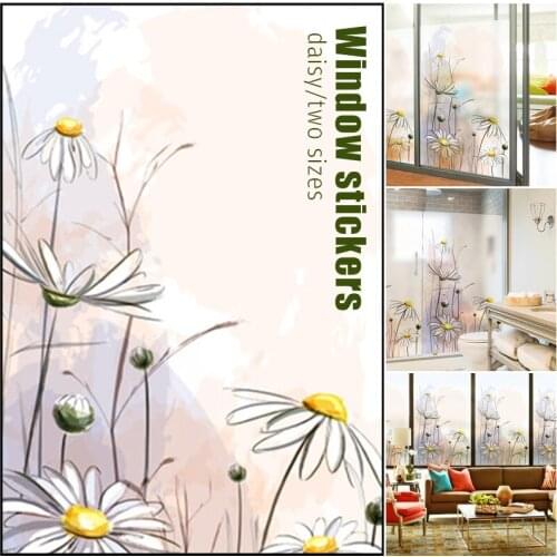 Daisy Pattern Opaque Glass Window Film For Window Privacy Adhesive Glass Stickers Home Decoration Mixed Color Bedroom