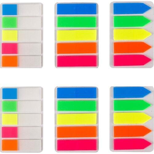 XRHYY Neon Page Markers Colored Page Index Tabs Flags for Pages Mark Fluorescent Bright Color Book Markers & Sticky Notes Memo
