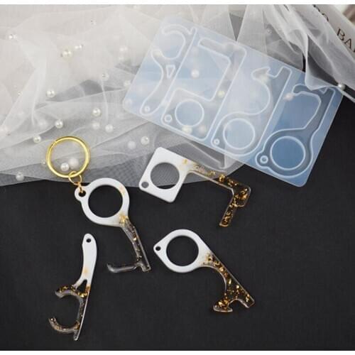 New transparent silicone mold resin keychain Charms mold epoxy resin mold for jewelry