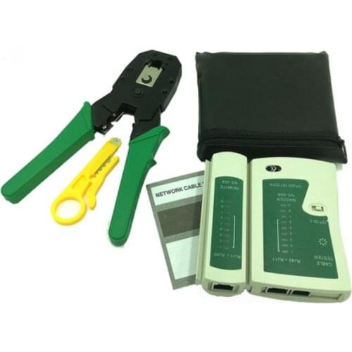 Crimping Tool Wire stripper + Network Cable Tester RJ45 RJ11Cat5 Cat6 LAN Cable Tester Networking Wire Telephone Line Detector