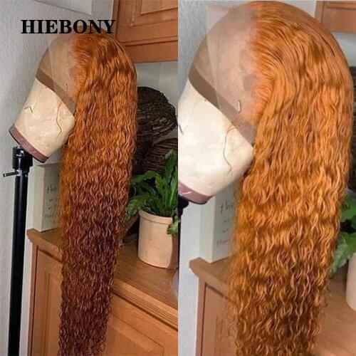Orange Curly Lace Front Human Hair Wigs with Baby Hair Brazilian Hair 13x6 Lace Front Wigs Pre Plucked Hairline for Black Women