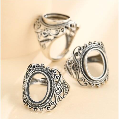 10*14mm 925 STERLING SILVER Semi Mount Bases Blanks base blank Pad rings ring Setting set diy jewelry A5618